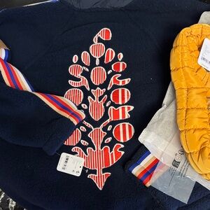 FP Movement by Free People Navy and Red Men's Crewneck Sweater